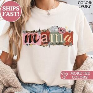 Retro Mama Shirt - Trendy Ransom Letter Y2K Mom Tee - MotherDay Gift